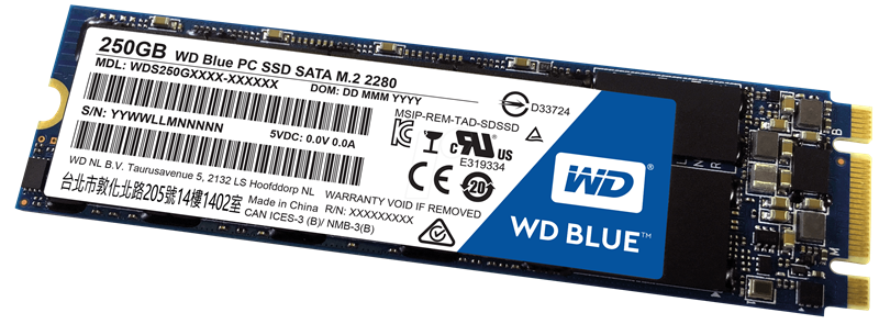 SSD WD 500GB Blue SATA III M.2 2280 Internal (WDS500G2B0B)  